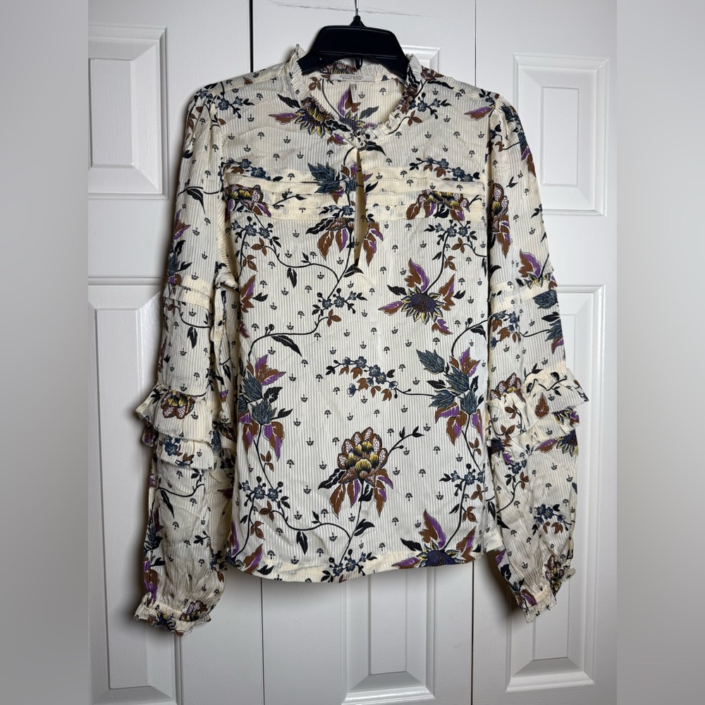 Scotch Soda Ruffle Printed Floral Blouse Top‎